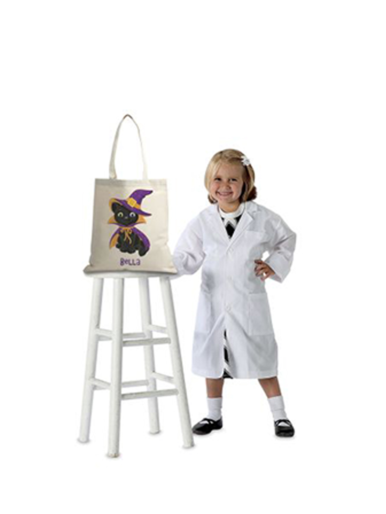 Personalized Kitten Witch Halloween Tote